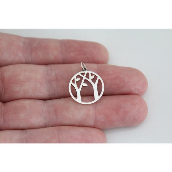 Sterling Silver Openwork Tree Charm - Picture 2 of 4